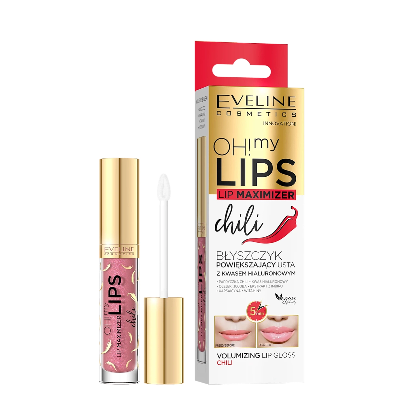 Eveline Cosmetics Oh! My Lips Lip Maximizer Błyszczyk powiększający usta z kwasem hialuronowym i papryczką chili