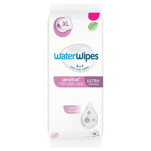 WaterWipes Sensitive+ Intimate Care chusteczki do higieny intymnej dla osób z problemem nietrzymania moczu 26szt.
