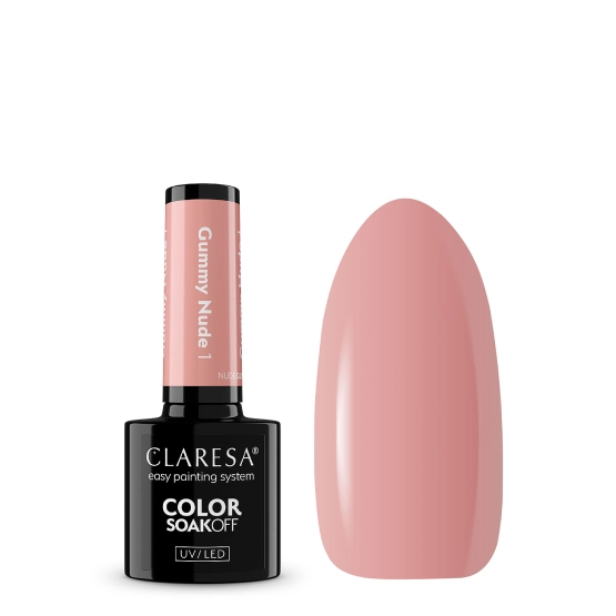 Claresa Nails lakier hybrydowy NUDE GLOW GUMMY NUDE 1 5G