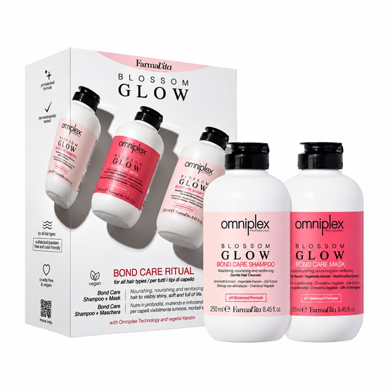 Farmavita Omniplex Blossom Glow Bond Care Ritual szampon do włosów 250ml + maska do włosów 250ml