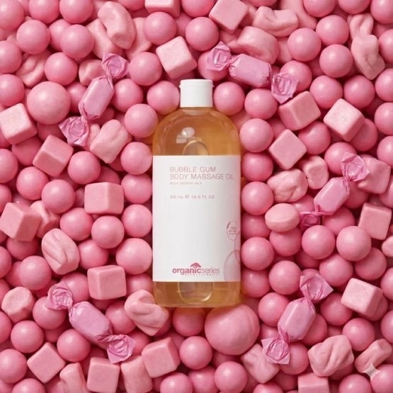 Organic Series Body Massage Oil BUBBLE GUM - Olej do masażu ciała trawa guma balonowa 500ml