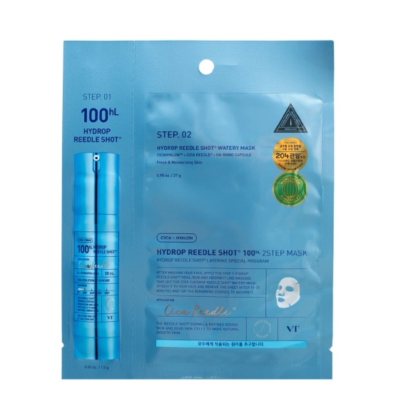 VT Cosmetics Hydrop Reedle Shot 100hL 2-Step Mask - Nawilżająca Maska Hydrożelowa do Twarzy 1szt.