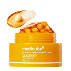 Medicube Kojic Acid Turmeric Vita Capsule Cream - Kapsułkowy Krem do Twarzy o działaniu rozjaśniającym z kwasem kojowym i niacynamidem 53g
