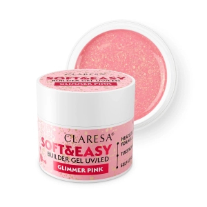 Claresa Nails Żel budujący SOFT&EASY BUILDER GEL GLIMMER PIINK 45g