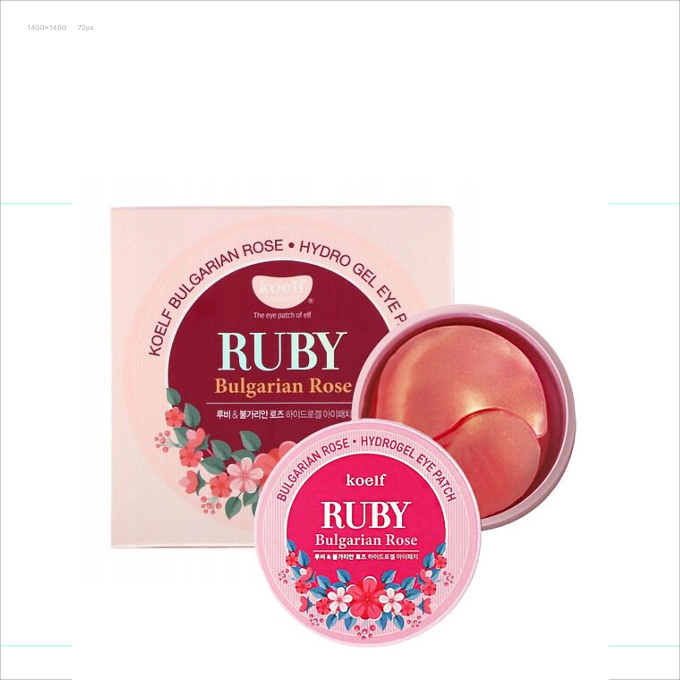 PETITFEE Koelf Ruby Bulgarian Rose Hydrogel Eye Patch Nawilżające hydrożelowe płatki pod oczy 60szt