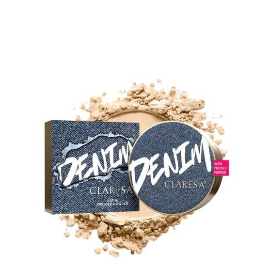 Claresa DENIM COLLECTION Satin Pressed Powder Satynowy prasowany puder 01, 8 g