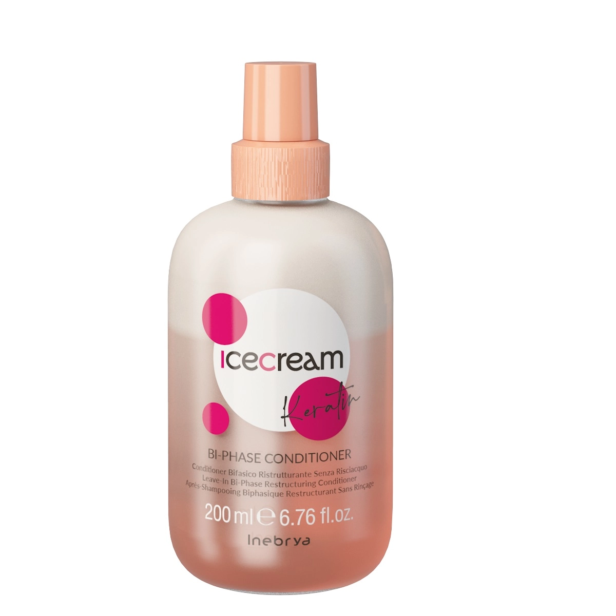 Inebrya Ice Cream Keratin restrukturyzująca odżywka dwufazowa bez spłukiwania 200ml