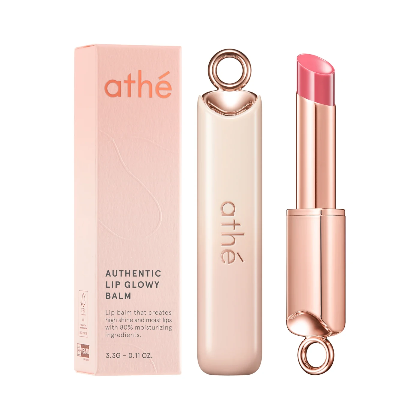 ATHE Authentic Lip Glowy Balm - Rozświetlający balsam do ust Flirt 02 3,3 g