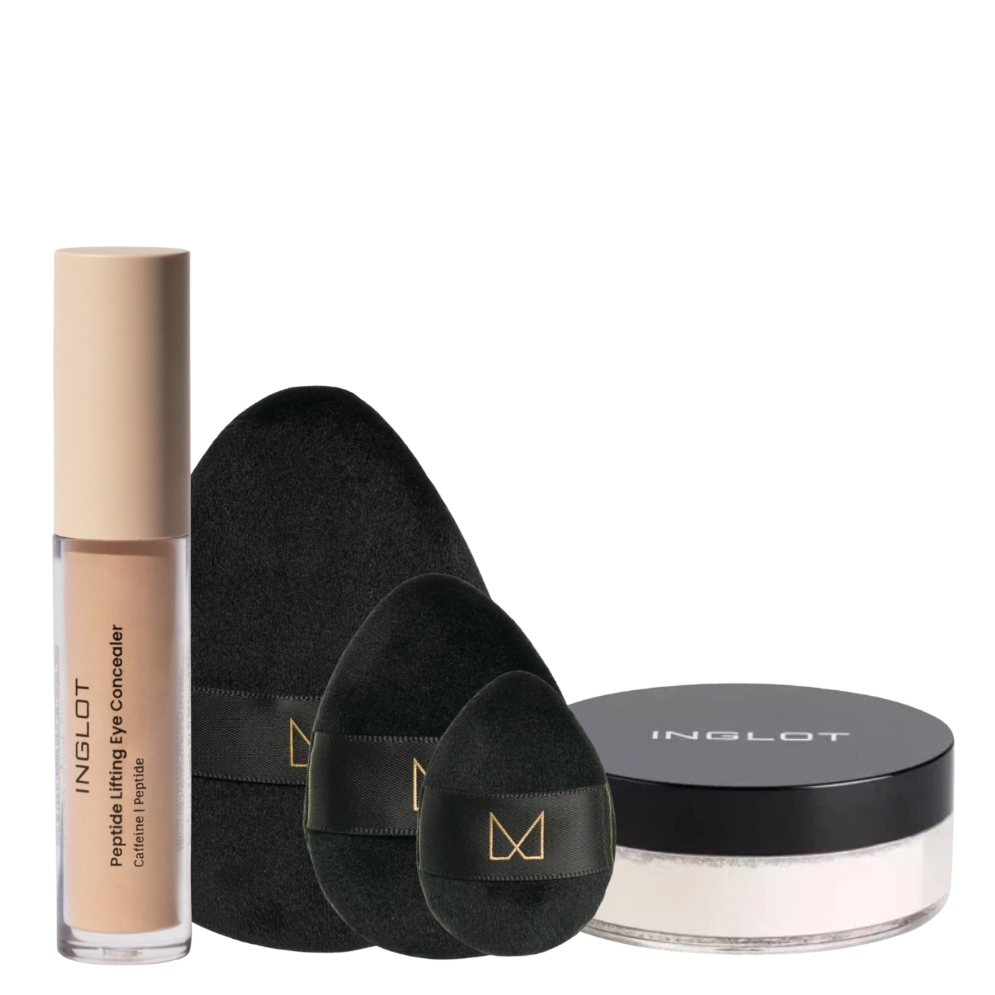 M Brush x Inglot Zestaw do makijażu twarzy Puder pod oczy + puszki + korektor 202