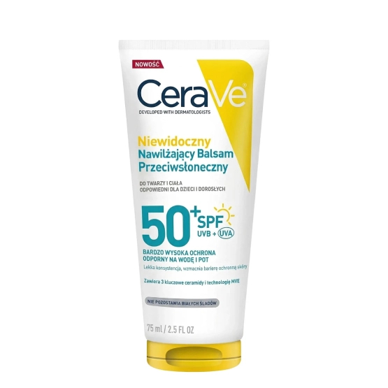 CeraVe Niewidoczny nawilżający balsam przeciwsłoneczny do twarzy i ciała Spf 50, 75ml