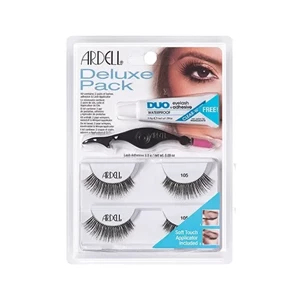 Ardell Deluxe Pack Zestaw: sztuczne rzęsy 105 Black + klej + aplikator
