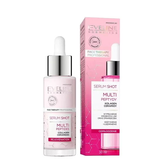 Eveline Cosmetics SERUM SHOT Kuracja multipeptydy na twarz, szyję i dekolt 30 ml