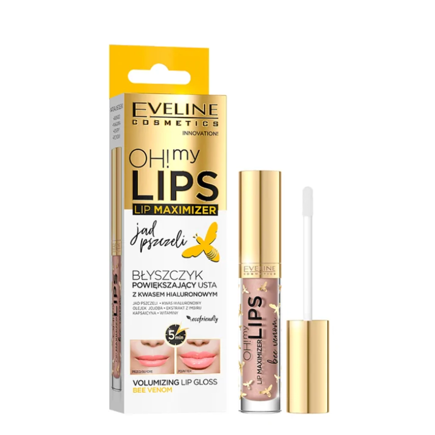 Eveline Cosmetics Oh! My Lips Lip Maximizer Błyszczyk powiększający usta z kwasem hialuronowym i jadem pszczelim