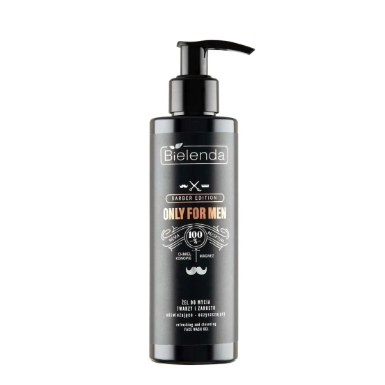 Bielenda Only for Men Barber Edition żel do mycia twarzy i zarostu odświeżająco-oczyszczający 190 g