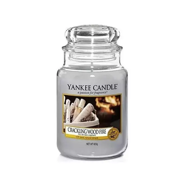 Yankee Candle ŚWIECA W SŁOIKU DUŻA Crackling Wood Fire