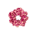 Almania gumka do włosów Scrunchie jedwabna – kwiaty fuksji