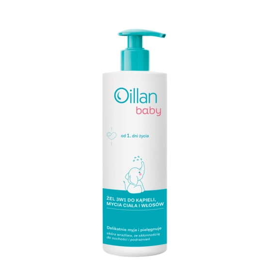 Oillan Baby Żel 3w1 do kąpieli, mycia ciała i włosów 400ml