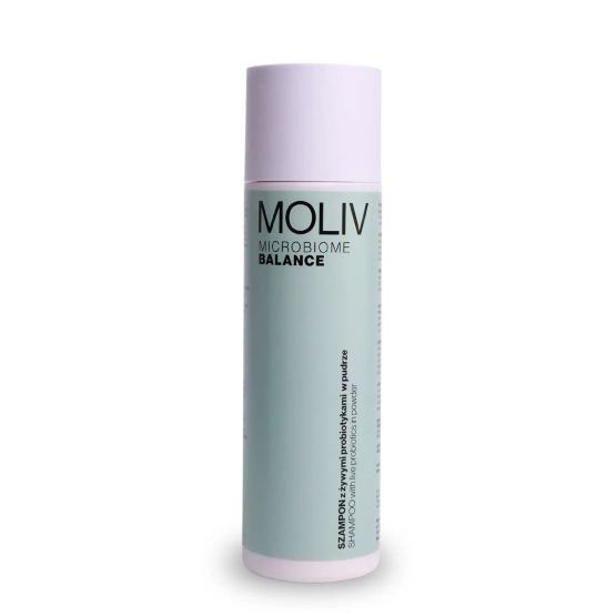 MOLIV MICROBIOME BALANCE Szampon z żywymi probiotykami w pudrze łagodzący i regulujący wydzielanie sebum 120g