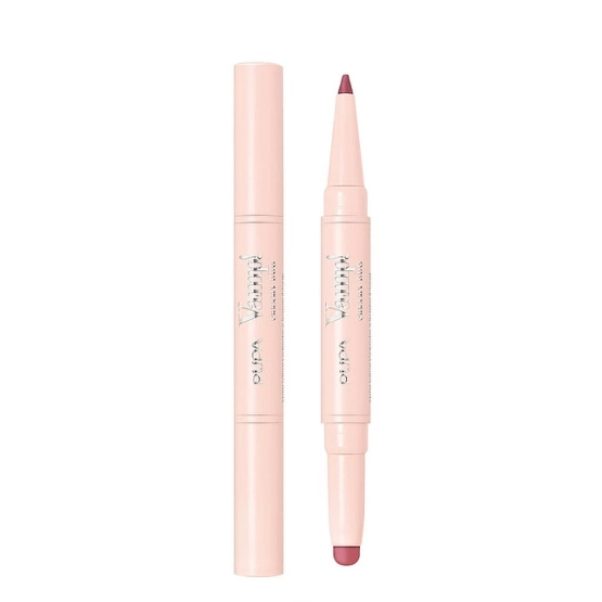 Pupa Milano VAMP! Creamy Duo Contouring Lip Pencil & Shiny Lipstick - Konturówka do ust i błyszcząca pomadka 2 w 1 Vintage Rose 0,2 g + 0,8 g