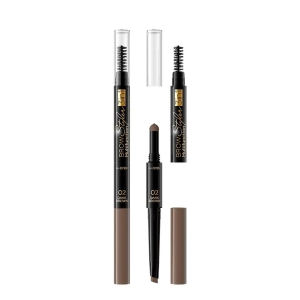 Eveline Cosmetics Brow Styler Multifunction 3w1 Kredka do brwi w sztyfcie z gąbeczką i szczoteczką 02 Dark Brown