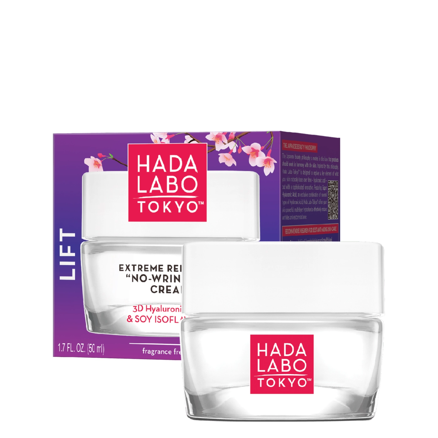 HADA LABO TOKYO Lift „No-Wrinkles” Przeciwzmarszczkowy krem odbudowujący na dzień i noc 50ml