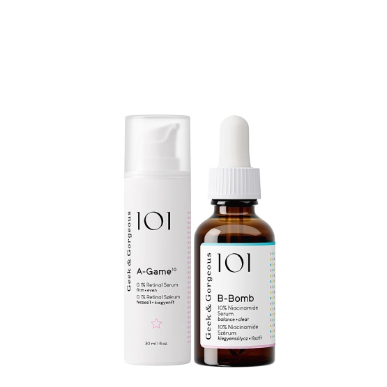Geek&Gorgeous A-Game 10 serum z 0,1% retinalu + B-Bomb serum z 10% niacynamidem