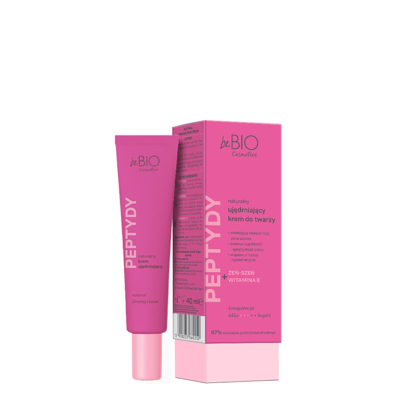 beBIO ujędrniający krem do twarzy z peptydami 40ml