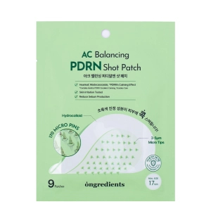Ongredients AC Balancing PDRN Shot Patch - Kojące Plasterki na Wypryski z Mikroigłami i PDRN 9szt.