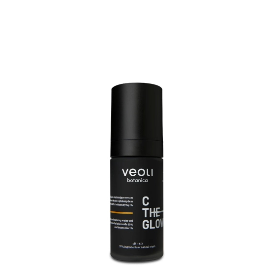 Veoli Botanica C THE GLOW Rozjaśniająco-wyciszające serum wodno-żelowe z glukozydem askorbylu 10% i trokserutyną 1% 30ml