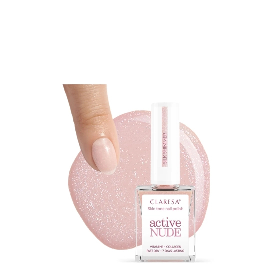 Claresa Nails Active Nude Lakier klasyczny Silk Shimmer 9,5ml