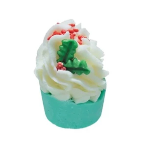 BOMB Cosmetics Kremowa babeczka do kąpieli Jolly Holly Żurawina z granatem