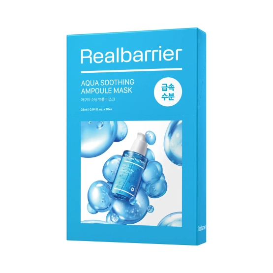 REAL BARRIER Aqua Soothing Ampoule Mask Kojąca maska w płachcie 28 ml x 10 szt.
