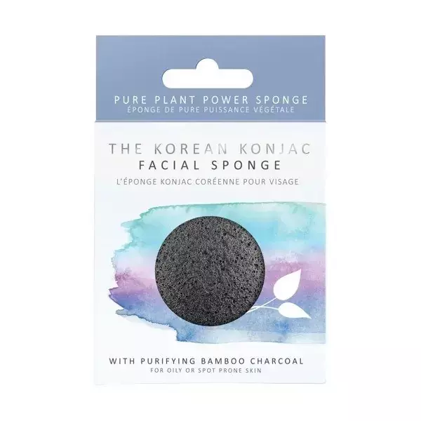 Konjac Sponge Premium z bambusowym węglem drzewnym do cery tłustej i problematycznej