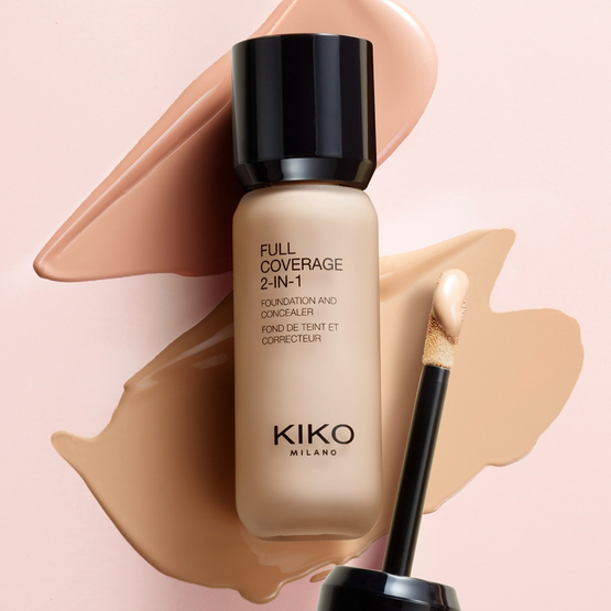KIKO Milano Full Coverage 2-In-1 Foundation & Concealer mocno kryjący podkład i korektor 2 w 1 Warm Beige 15 25ml