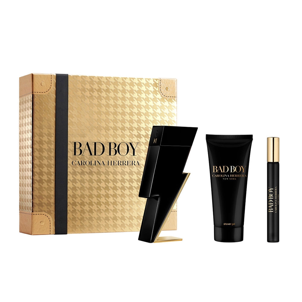 Carolina Herrera Bad Boy zestaw woda toaletowa spray 100ml + żel pod prysznic 100ml + miniatura wody toaletowej 10ml