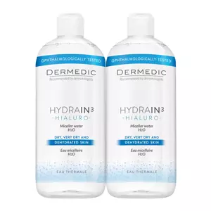 Dermedic HYDRAIN3 HIALURO DUOPACK Płyn micelarny H2O 2x500ml