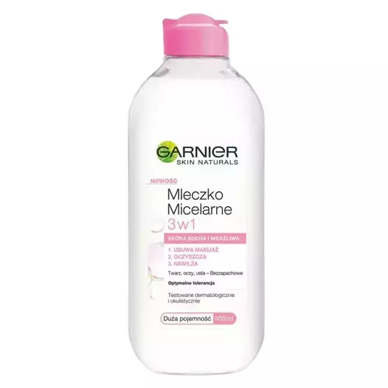 Garnier Skin Naturals Mleczko micelarne 3w1 dla skóry suchej i wrażliwej 400 ml
