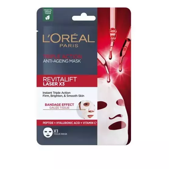 L'Oreal Triple Action Revitalift Laser X3 Anti-ageing mask w płachcie 1 szt